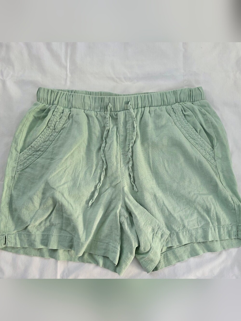 Briggs Elastic-Waist Draw String Linen Blend Shorts